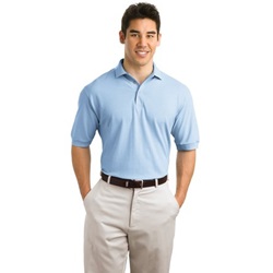 Hanes 055X ComfortSoft Pique Knit Sport Shirt 055X-Light-Blue