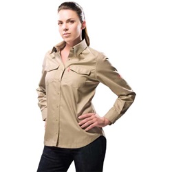 Benchmark Flame Resistant Long Sleeve Shirt for Women- Beige BEN-1006FR-Beige