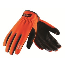 Maximum Safety Viz Professional Workmans Gloves, Black Synthetic Leather Palm, Hi-Vis Orange Back 120-4600