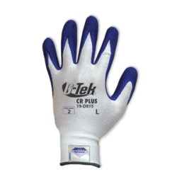 G-Tek CR Plus, White Dyneema with Blue Latex Coated Palm 19-D815