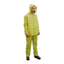 Falcon Premium 3- Piece Rainsuit with Jacket, .35MM PVC Hi-Vis Yellow 201-355-LY