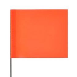 Presco Plain Wire Staff Marking Flags - 2x3 - Orange - 18 inch Staff - 100 Bundle 2318O-100