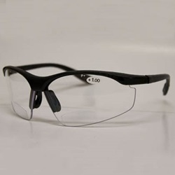 Bouton MAG Reader Safety Glasses - Black Temples - Clear Bifocal Lens 250-25-0010
