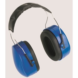 JSP Classic Extreme Ear Muffs, Padded Foam Headband, Pivoting ABS Ear Cups, NRR 28 dB, Blue 261-AER110-50