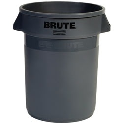 Rubbermaid BRUTE 32 Gal Round Container - Gray 263200GYRM