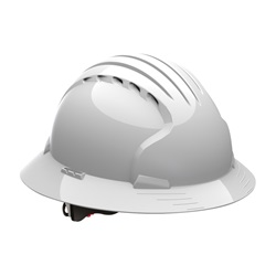 JSP Evolution 6161V Deluxe Full Brim Vented Hard Hat - Wheel Ratchet Suspension - White 280-EV6161V-10