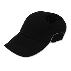 JSP HardCap A1+ Bump Cap, Sporty Baseball Cap Styling, Reflective Piping - Black with Black 282-ABR170-11