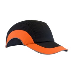 JSP ABR170 HardCap A1+ Baseball Bump Cap - Standard Brim - Black/Orange 282-ABR170-18
