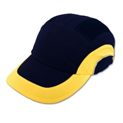 JSP HardCap A1+ Bump Cap, Sporty Baseball Cap Styling, Reflective Piping - Royal Blue with Yellow 282-ABR170-52
