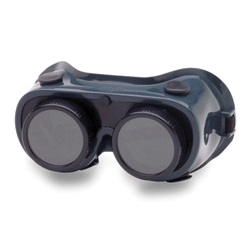 Crews Welding Safety Goggles - Blue/Green Frame - Stationary Green Shade 5.0 Lens 28550