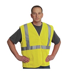 ANSI Class 2 Economy Full Mesh Safety Vest with Velcro Closure - Lime 302-MVGLY