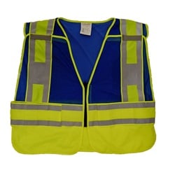 PIP Class 2 Blue/Yellow Public Safety Vest - Breakaway Zipper Front - 2X/5X - Covered Misprint 302-PSV-BLU-NL-SALE