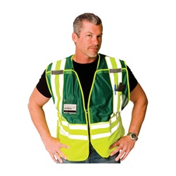 ANSI 207-2006 Class 2 Public Safety Vest with Clear ID Pockets 302-PSV-GRN