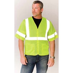 ANSI Class 3 Economy Mesh Safety Vest with Velcro Closure Hi-Vis Yellow 303-HSVELY