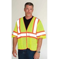 ANSI Class 3 - Flame Retardant Mesh Vest, Velcro Closure Hi-Vis Yellow 305-HSVPFRLY