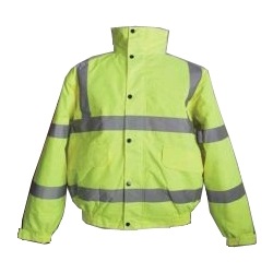 ANSI Class 3 Insulated Bomber Jacket, Durable Heavy Duty Poly in Hi-Vis Yellow 333-1753-YEL