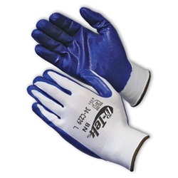 G-Tek VP, Solid Nitrile on White Nylon, Coated Palm and Fingers 34-C229
