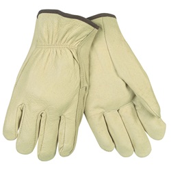 Memphis 3400 Industry Grade Grain Pigskin Leather Drivers Gloves - Straight Thumb - Natural 3400