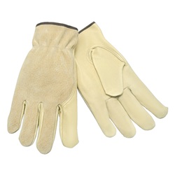 Memphis 3405 Select Grade Grain Pigskin Leather Driver Gloves - Keystone Thumb - Natural 3405