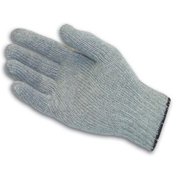Uncoated Grey Cotton-Polyester 7 gauge Medium Weight Knit Gloves 35-C500
