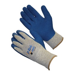 G-Tek Force, 10G Grey Cotton-Polyester Liner with Blue Latex Crinkle Finish 39-C1300