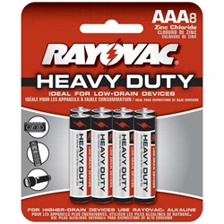 Rayovac Heavy Duty Industrial Size AAA Batteries Carded 8 Pack 3AAA-8C