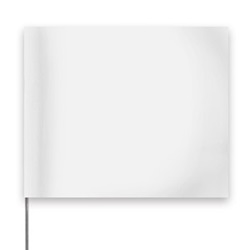 Presco Plain 4 inch x 5 inch with 21 inch Staff - White - 100/Bundle 4521W-100