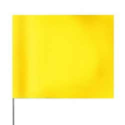Presco Plain 4 inch x 5 inch with 21 inch Staff - Yellow Glo - 100/Bundle 4521YG-100