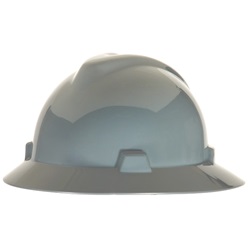 MSA Full Brim Hard Hat with Ratchet Suspension- Grey 475367MSA
