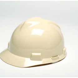 MSA V-Gard Hard Hat with Ratchet Suspension- Light Buff 495856MSA