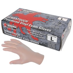 Memphis Vinyl Disposable, Medical Grade, Powdered Gloves 5000