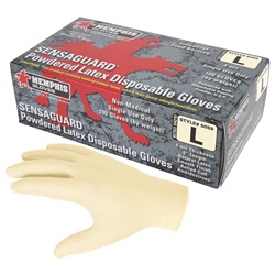 Memphis Latex Disposable, Industrial-Food Service Grade, Powdered Gloves 5059
