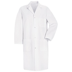 Red Kap Men's Four Snap Front Lab Coat - White 5080WH
