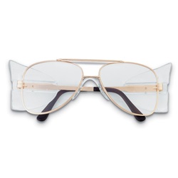 Crews Engineer Safety Glasses - Gold Frame - Clear 54mm Lens 51110