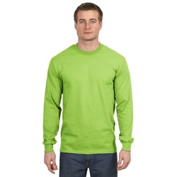 Hanes Beefy-T-100% Cotton - Long Sleeve T-Shirt - Lime 5186-Lime