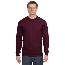 Hanes 5186 Beefy-T Cotton Long Sleeve T-Shirt 5186-Maroon
