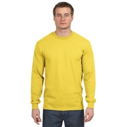 Hanes Beefy-T-100% Cotton - Long Sleeve T-Shirt - Yellow 5186-Yellow