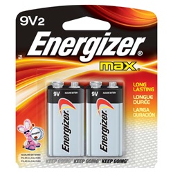 9 Volt Energizer Batteries, Max Line, 2-pack 522BP-2