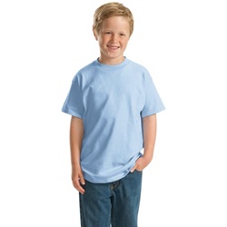 Hanes 5380 Youth Beefy-T Cotton T-Shirt 5380-Light-Blue