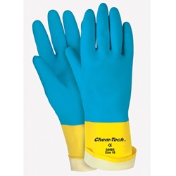 Memphis Gloves ChemTech Blue Neoprene Over Yellow Latex 540-S