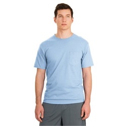 Hanes 5590 Tagless Cotton T-Shirt with Pocket 5590-Light-Blue