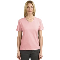 Hanes Ladies V-Neck T-Shirt in Pale Pink 5780-PalePink