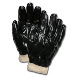 Memphis Gloves Black PVC - Knit Wrist 6100