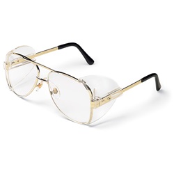Crews Engineer Safety Glasses - Gold Frame - Clear Lens 61110