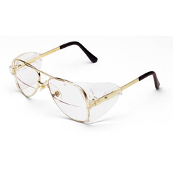 Crews Engineer Safety Glasses - Gold Frame - Clear 58MM Bifocal Lens 61H