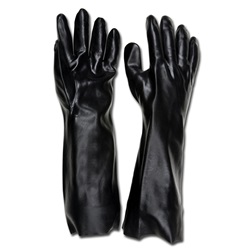 Memphis 6218 Single Dipped PVC Coated Gloves - Smooth - Interlock Lined - Black - 18 inch 6218