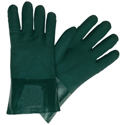 Memphis 6422 Double Dipped PVC Coated Gloves - Jersey Lined - Green - 12 inch 6422