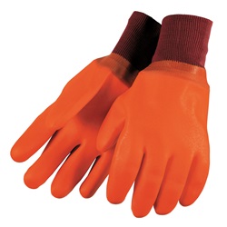 Memphis Gloves Foam Lined PVC Gloves - Flo Orange 6700F