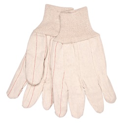 Memphis 9018 Cotton Canvas Gloves - Knit Wrist - Straight Thumb - Natural 9018