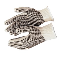 Memphis 9660 String Knit Gloves - 7 Gauge - PVC Dots Both Sides - White 9660